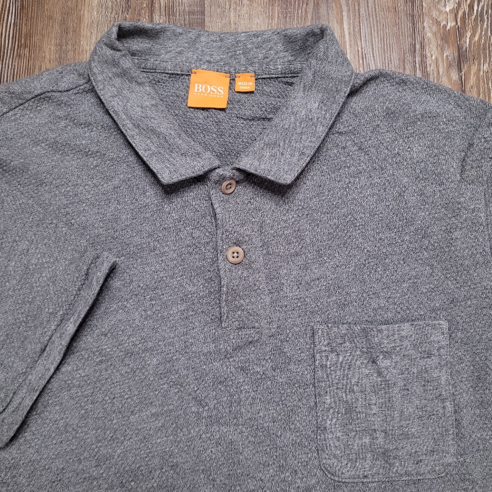 BOSS ORANGE Hugo Boss Soft Stretch Lightweight Knit Preppy Designer Polo Large